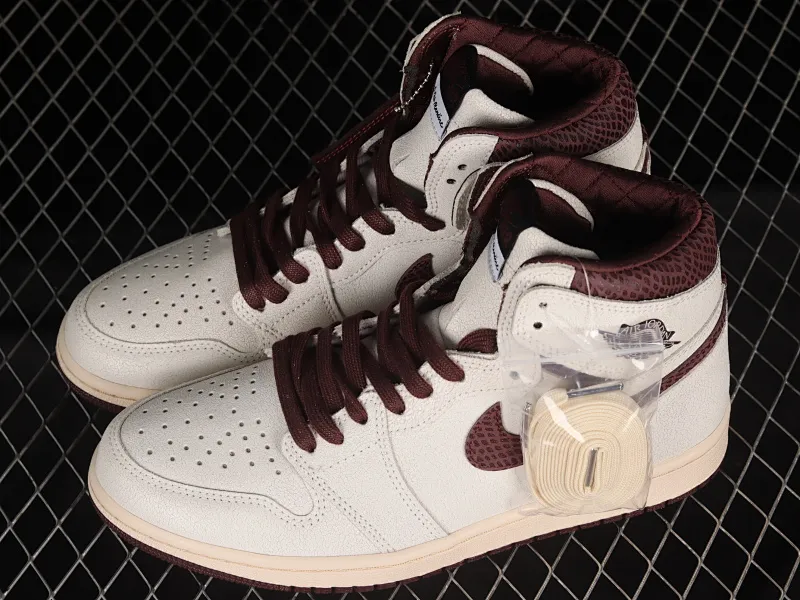 All categories Air Jordan Jordan series basketball shoes Air Jordan 1 High LJR version A Ma Maniere x Air Jordan 1 High OG AJ1 Joe 1 joint model snakeskin pattern high-top basketball shoes DO7097-100